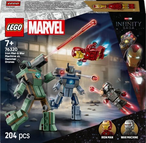 LEGO® ǀ Marvel Iron Man ve War Machine, Hammer İnsansız Hava Araçlarına Karşı Yapım Oyuncağı 76320