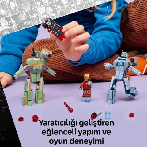 LEGO® ǀ Marvel Iron Man ve War Machine, Hammer İnsansız Hava Araçlarına Karşı Yapım Oyuncağı 76320