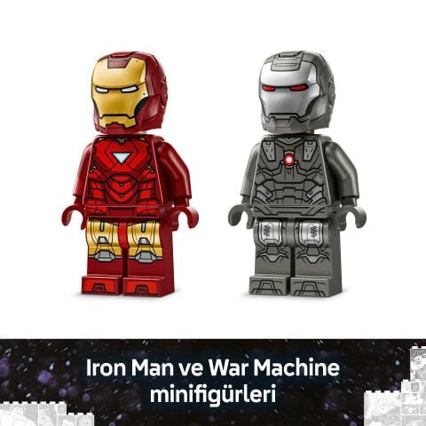 LEGO® ǀ Marvel Iron Man ve War Machine, Hammer İnsansız Hava Araçlarına Karşı Yapım Oyuncağı 76320