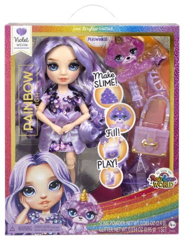 Rainbow High Violet - Parlak Slime ve Evcil Hayvan Serisi Bebeği
