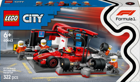 LEGO® City Ferrari Arabalı F1® Pit Stop ve Pit Ekibi Oyuncak Yarış Aracı 60443