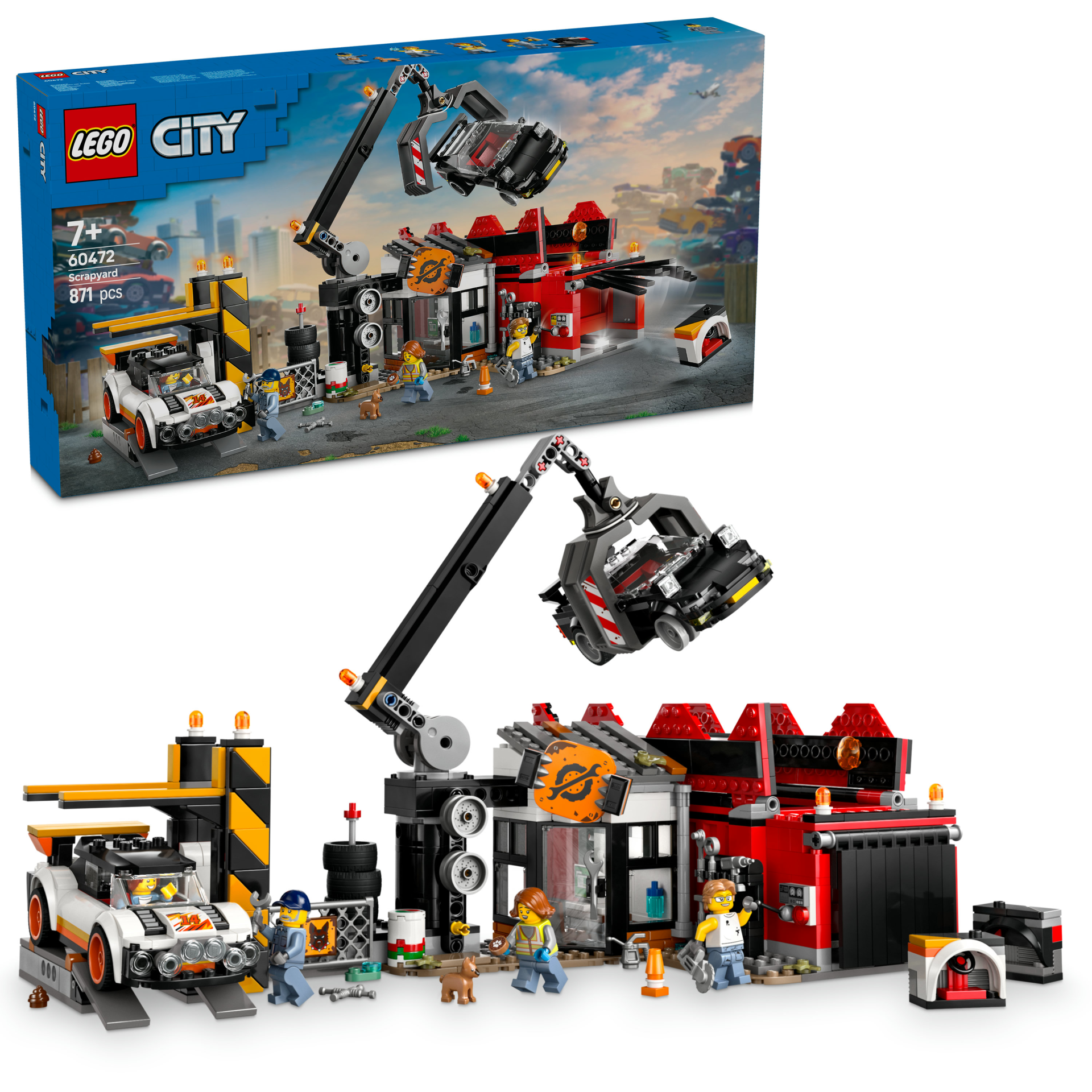 LEGO® City Hurdalık ve Arabalar, 7 Yaş ve Üzeri İçin Hurdalık İşçisi Oyuncağı 60472