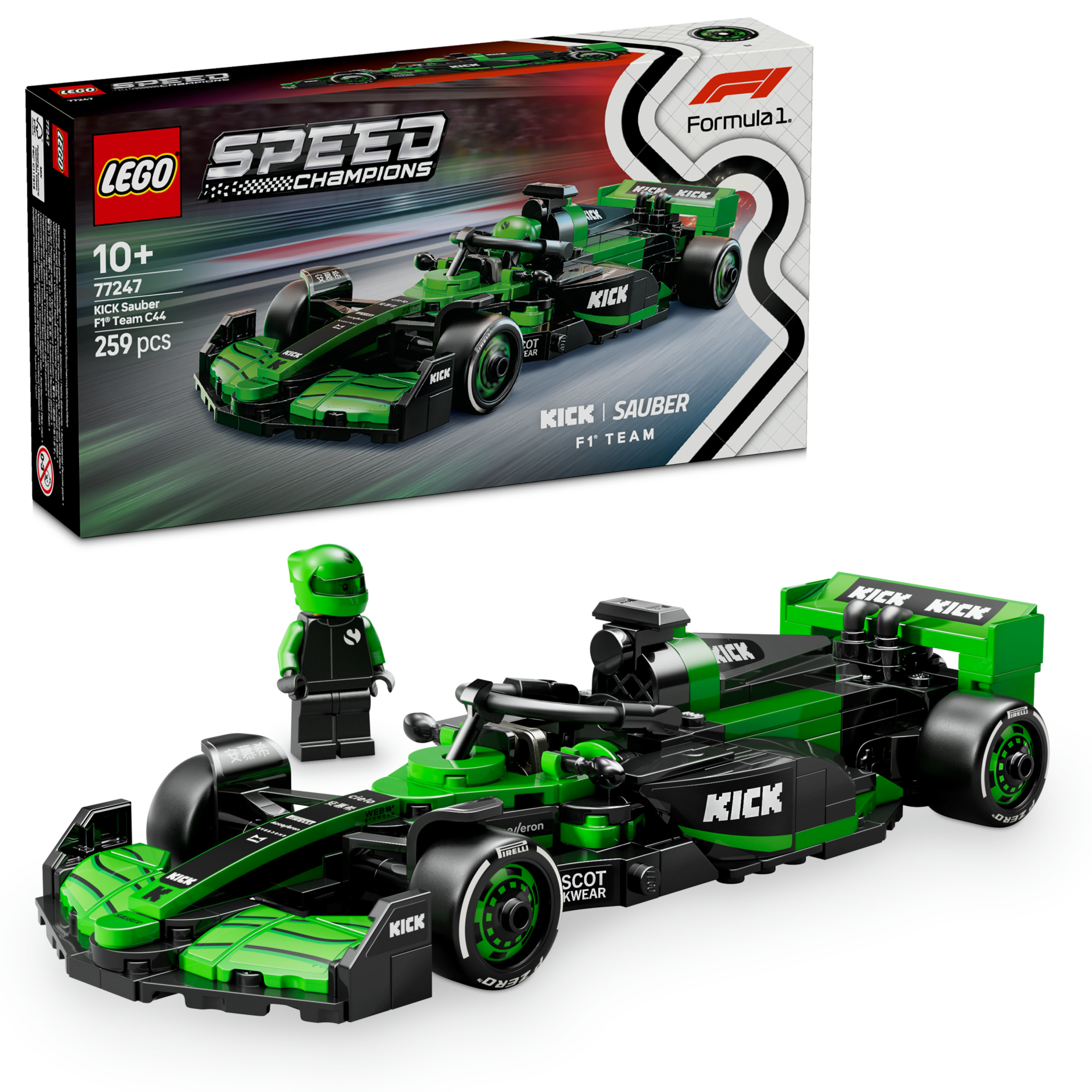 LEGO® Speed Champions KICK Sauber F1® Team C44 Yarış Arabası Oyuncak Araç 77247