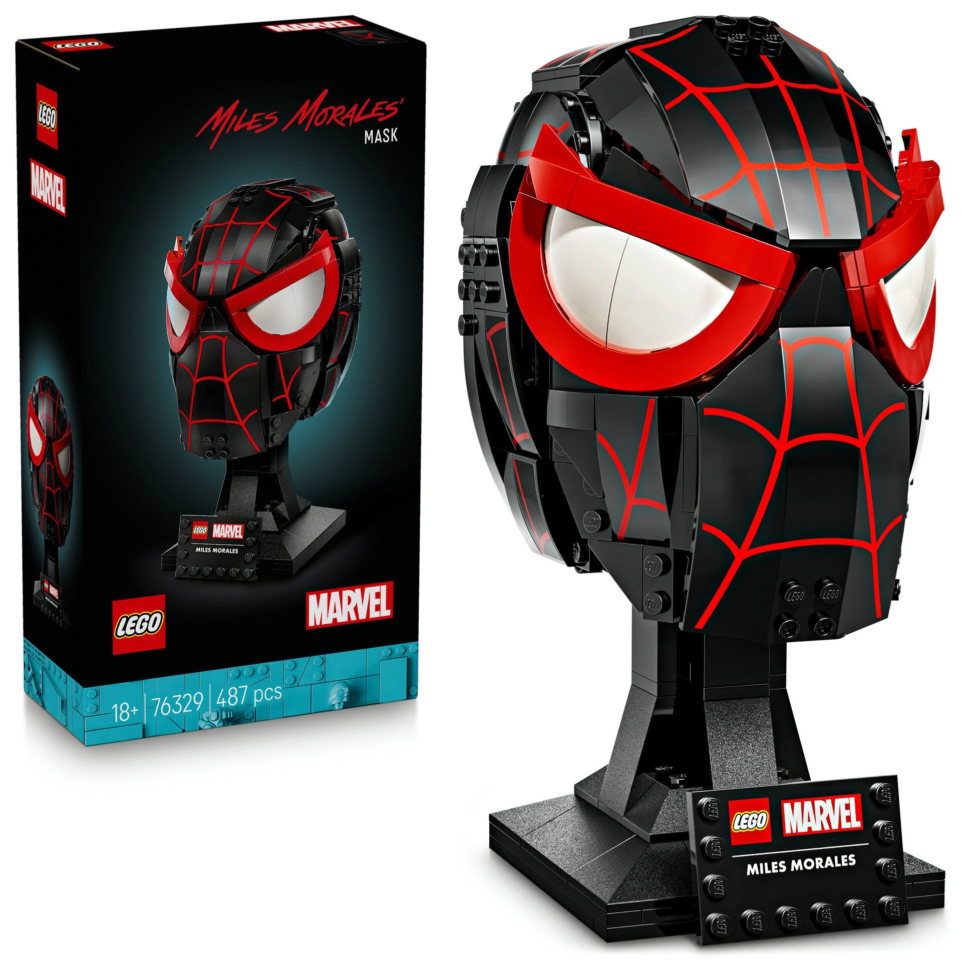 LEGO® ǀ Marvel Miles Morales'in Maskesi Yetişkinler için Koleksiyonluk Yapım Seti 76329