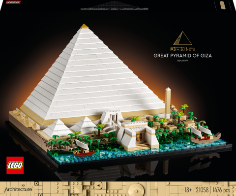 LEGO® Architecture Mimari Simgeler Koleksiyonu: Keops Piramidi 21058 - Yetişkinler için Koleksiyonluk Model Yapım Seti (1476 Parça)
