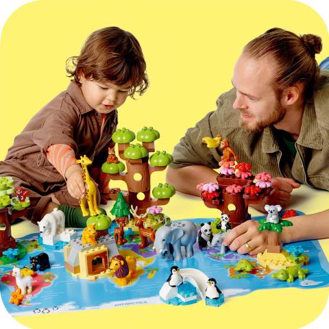 LEGO® DUPLO® Vahşi Dünya Hayvanları 10975 - 2 Yaş ve Üzeri Çocuklar için Vahşi Hayvan Oyuncak Yapım Seti (142 Parça)