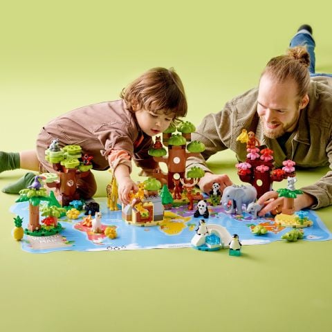 LEGO® DUPLO® Vahşi Dünya Hayvanları 10975 - 2 Yaş ve Üzeri Çocuklar için Vahşi Hayvan Oyuncak Yapım Seti (142 Parça)