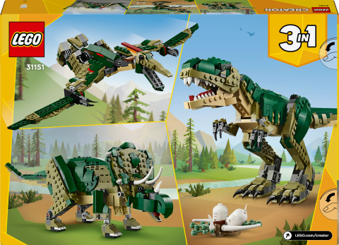 LEGO® Creator 3’ü 1 Arada T. rex, Çocuklar için Dinozor Oyuncağı 31151