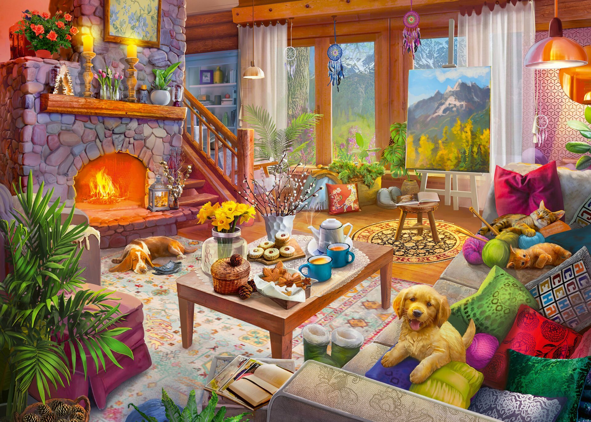 1000p Puzzle Huzurlu Oturma Odası