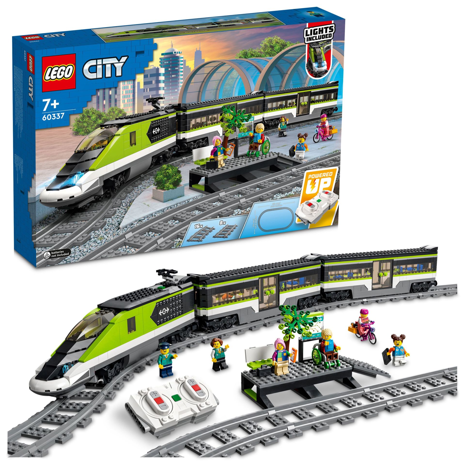 LEGO® City Ekspres Yolcu Treni 60337 - 7 Yaş ve Üzeri Çocuklar için Powered Up Teknolojili Oyuncak Tren Yapım Seti (764 Parça)