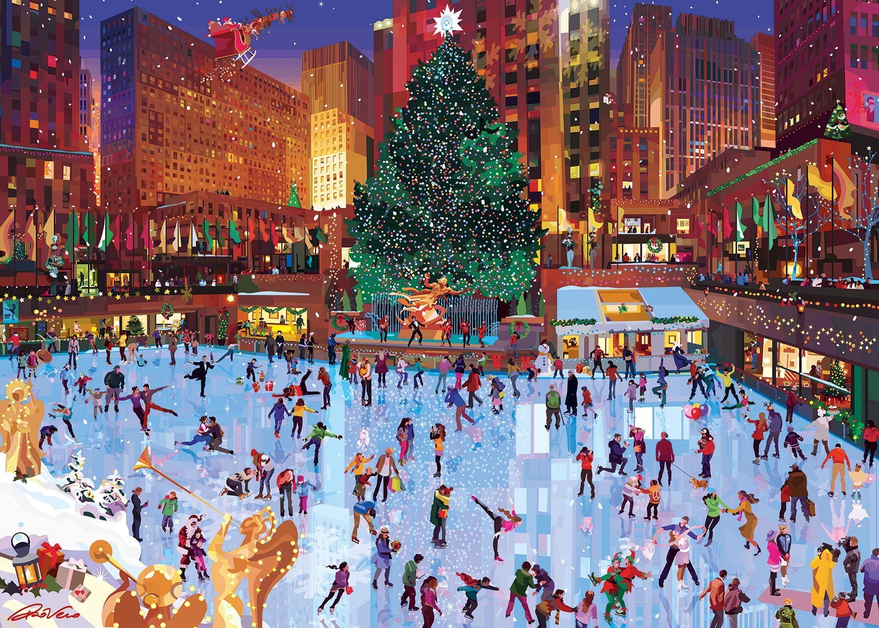 1000p Puzzle Noel Akşamı Buz Pateni