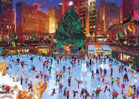 1000p Puzzle Noel Akşamı Buz Pateni