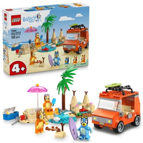 LEGO® Bluey: Bluey’nin Ailece Plaj Gezisi, Okul Öncesi Oyuncak Yapım Seti 11202