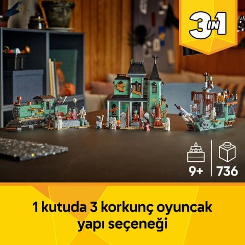 LEGO® Creator 3'ü 1 Arada Hayaletli Köşk Oyuncak Ev Yapım Seti 31167
