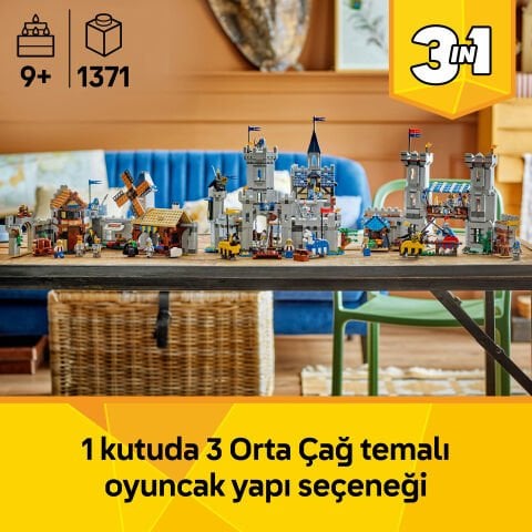 LEGO® Creator 3'ü 1 Arada Orta Çağ Atlı Şövalye Kalesi Oyuncak Yapım Seti 31168