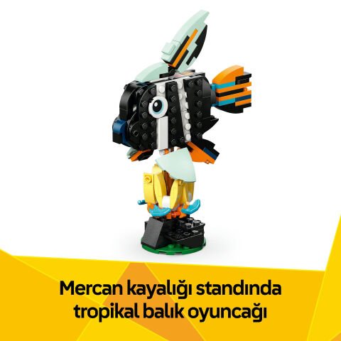 LEGO® Creator 3'ü 1 Arada Vahşi Hayvanlar: Tropikal Tukan Kuşu Figürü Oyun Seti 31173