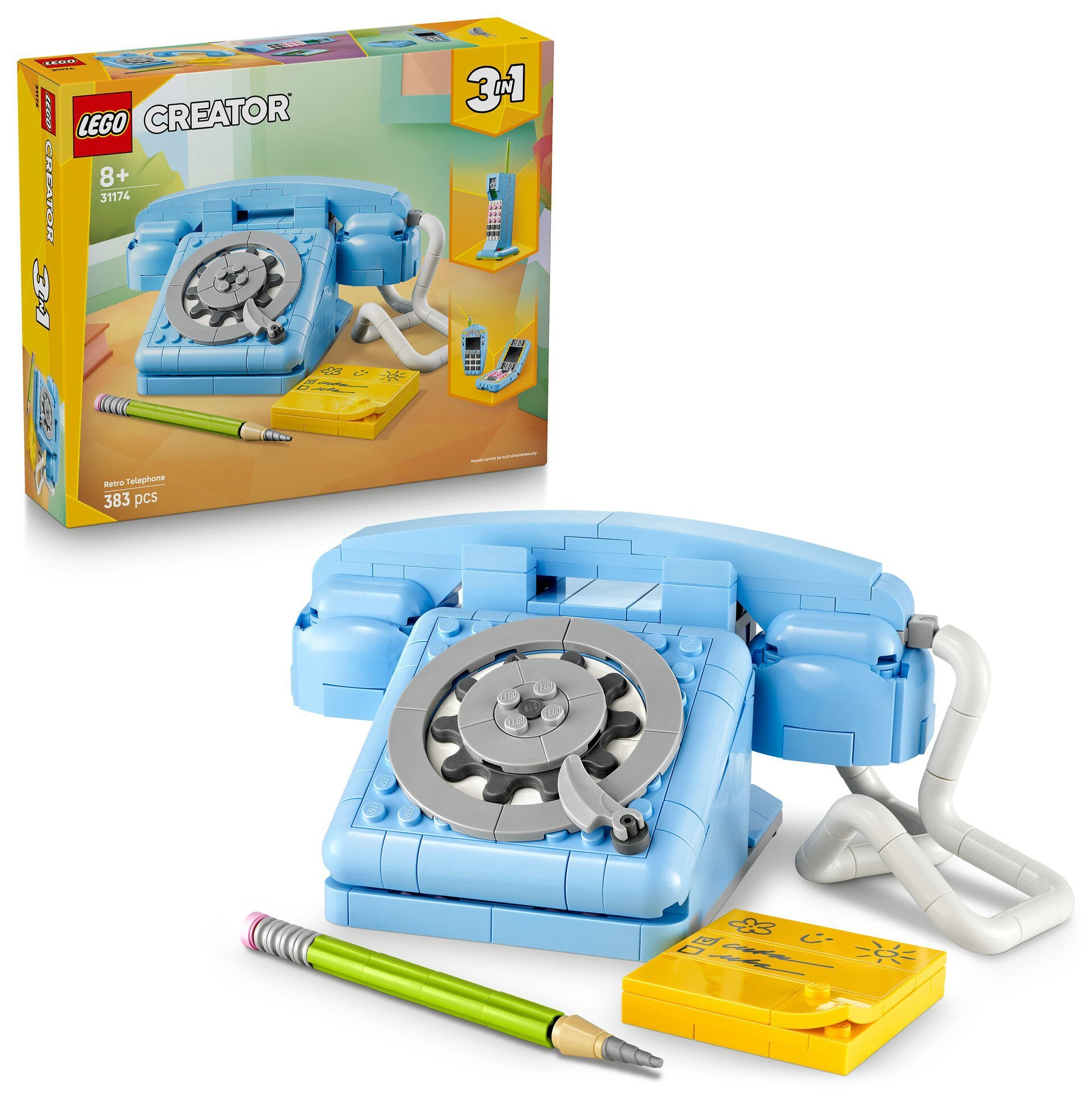 LEGO® Creator 3'ü 1 Arada Retro Telefon Nostaljik ve Klasik Oyuncak Telefonlar 31174