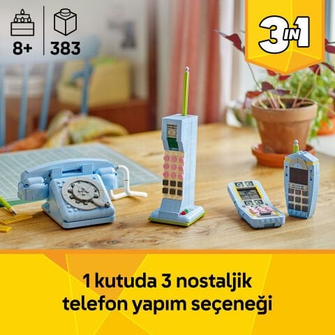 LEGO® Creator 3'ü 1 Arada Retro Telefon Nostaljik ve Klasik Oyuncak Telefonlar 31174