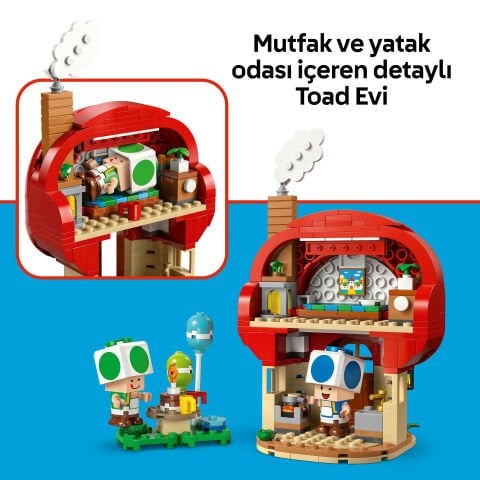 LEGO® Super Mario™ Toad Evinde Parti, Çocuklar ve Hayranlar için Oyuncak 72041