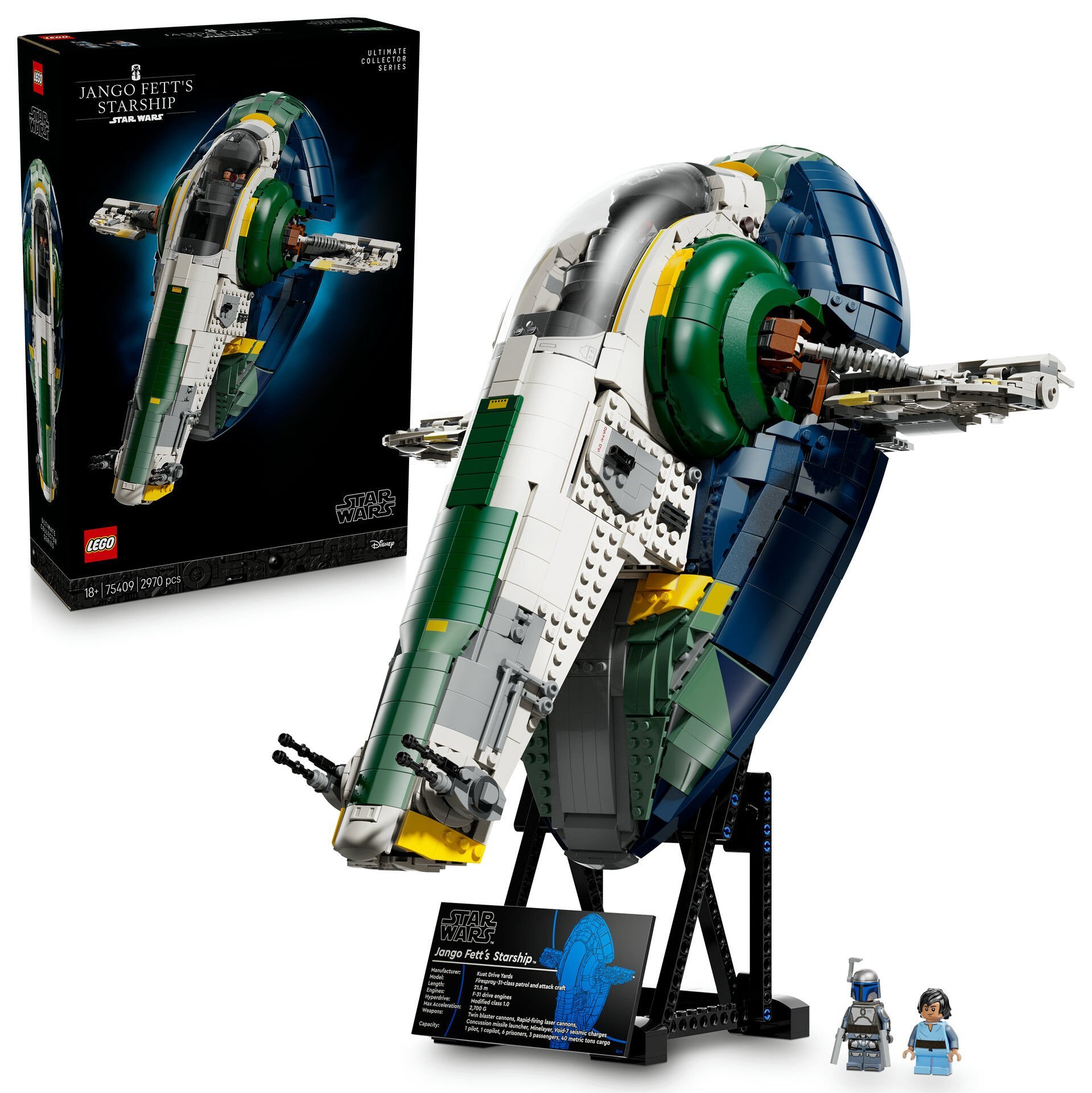 LEGO® Star Wars™ Jango Fett'in Firespray Sınıfı Starship’i Sergileme Seti 75409