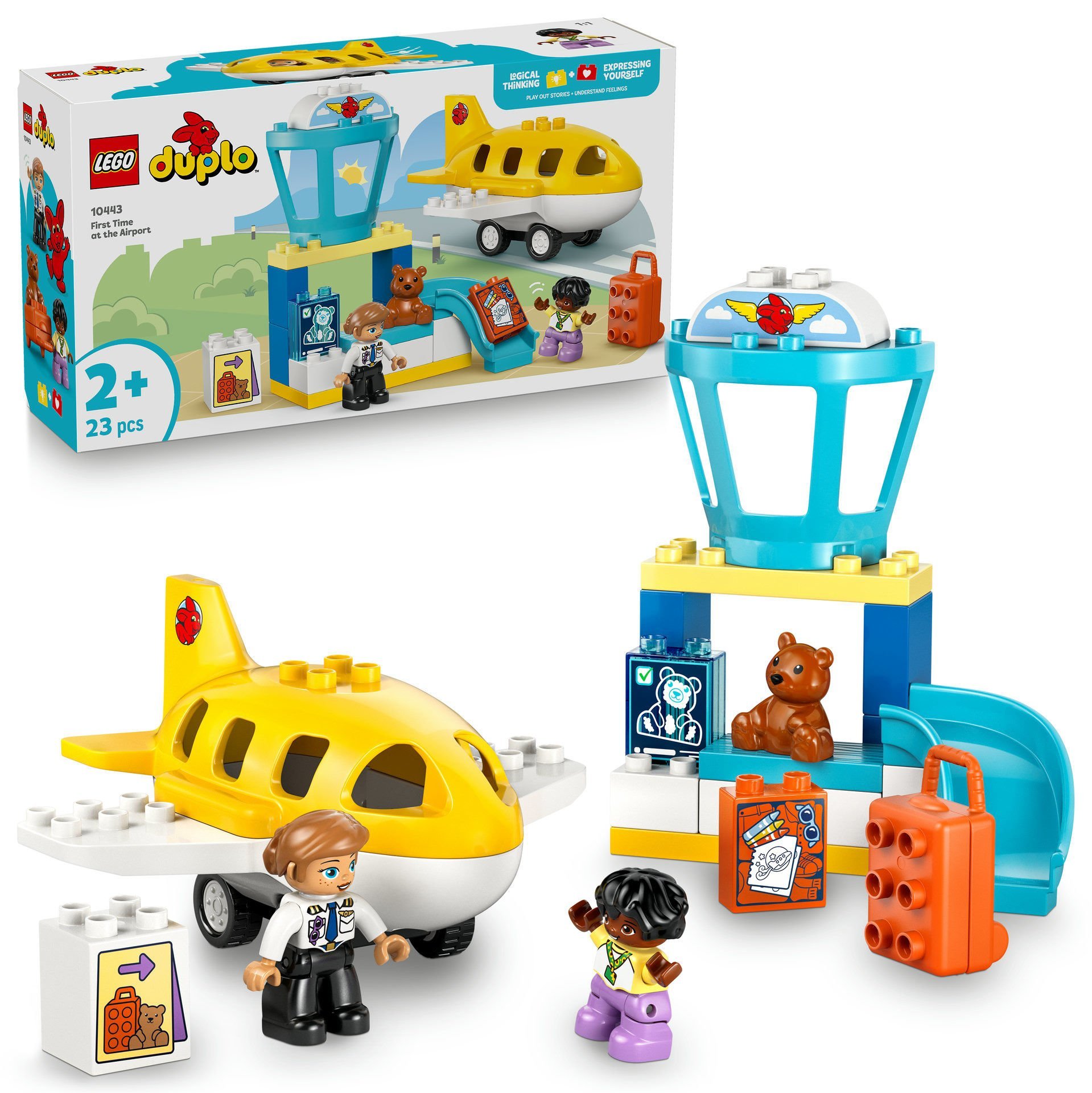 LEGO® DUPLO® Kasabası İlk Havaalanı Deneyimi Hayal Gücüne Dayalı Oyunlar için Yapım Oyuncağı 10443