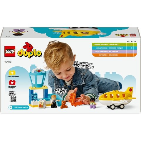 LEGO® DUPLO® Kasabası İlk Havaalanı Deneyimi Hayal Gücüne Dayalı Oyunlar için Yapım Oyuncağı 10443