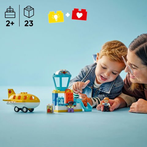 LEGO® DUPLO® Kasabası İlk Havaalanı Deneyimi Hayal Gücüne Dayalı Oyunlar için Yapım Oyuncağı 10443