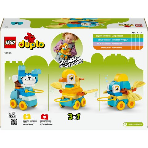 LEGO® DUPLO® Kasabası 3’ü 1 Arada Tekerlekli Hayvanlar Yaratıcı Oyun için Oyuncak 10448