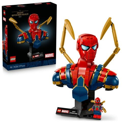 LEGO® ǀ Marvel Iron Örümcek Adam Büstü Yetişkinler için Koleksiyonluk Yapım Seti 76326