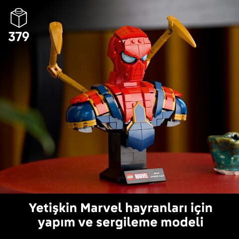 LEGO® ǀ Marvel Iron Örümcek Adam Büstü Yetişkinler için Koleksiyonluk Yapım Seti 76326