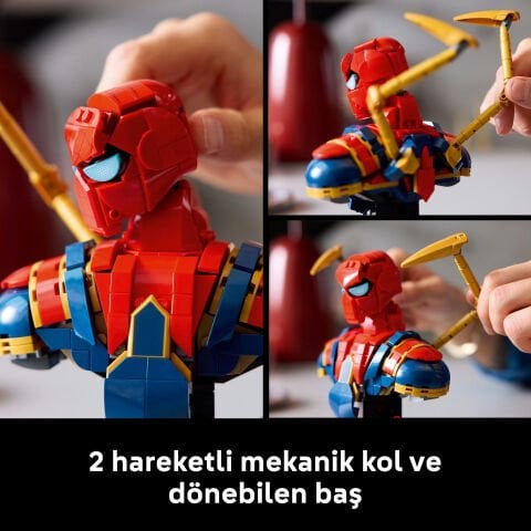 LEGO® ǀ Marvel Iron Örümcek Adam Büstü Yetişkinler için Koleksiyonluk Yapım Seti 76326