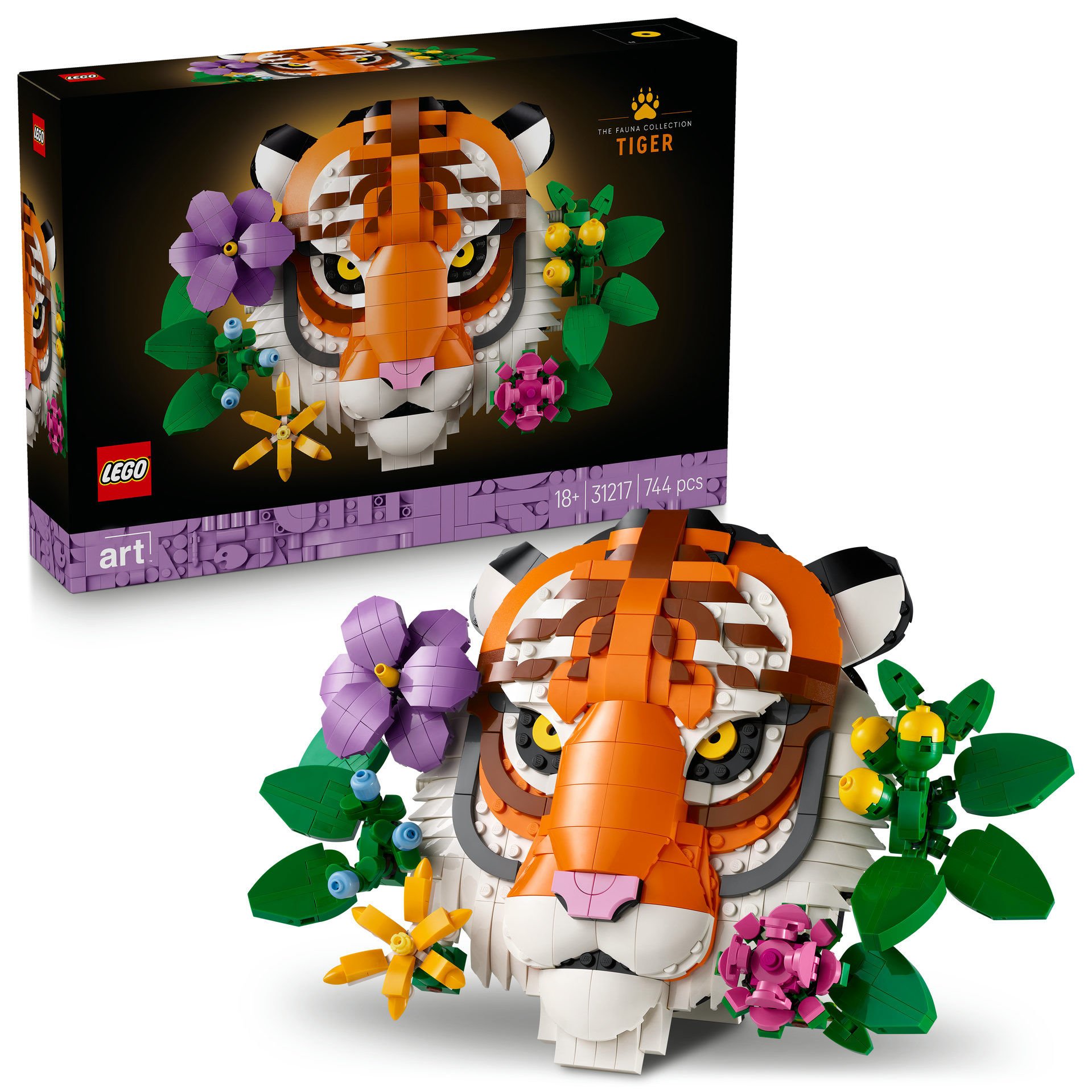 a 虎 LEGO® Art Fauna Koleksiyonu – Kaplan, Yeni Ev Hediyesi 31217