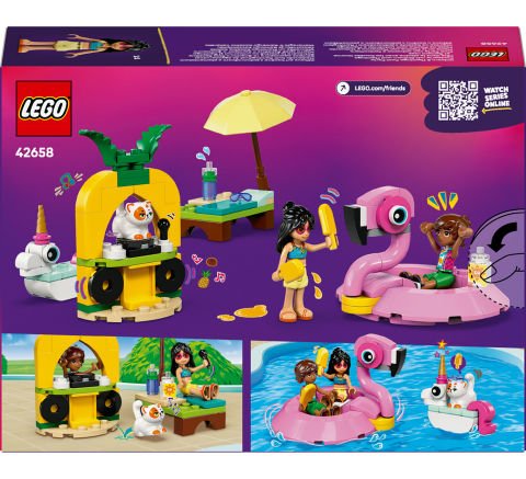 LEGO® Friends Tek Boynuzlu At ve Flamingo Havuz Partisi Oyuncak Yapım Seti 42658