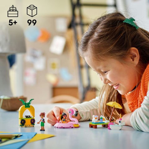 LEGO® Friends Tek Boynuzlu At ve Flamingo Havuz Partisi Oyuncak Yapım Seti 42658