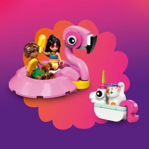 LEGO® Friends Tek Boynuzlu At ve Flamingo Havuz Partisi Oyuncak Yapım Seti 42658