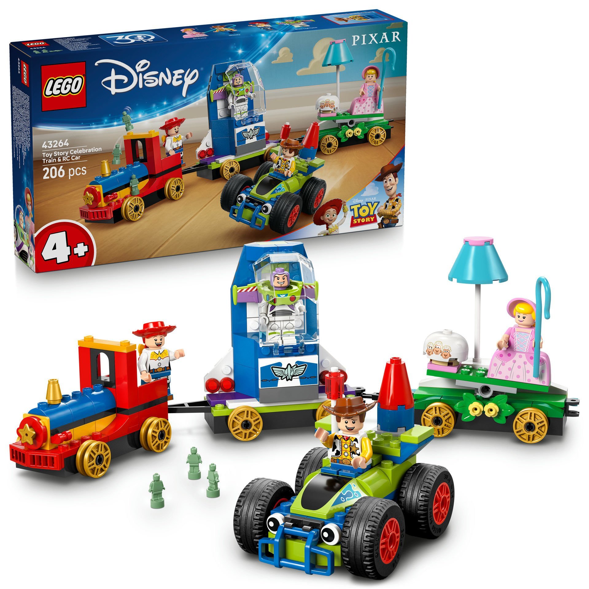 LEGO® ǀ Disney ve Pixar Oyuncak Hikayesi Kutlama Treni ve RC Araba Oyun Seti 43264