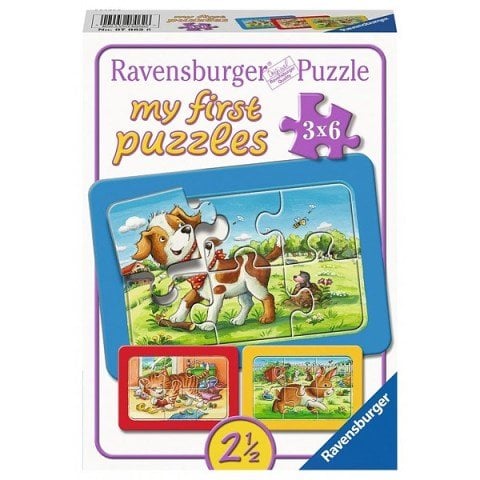 Ravensburger 3x6 Parçalı Çerçeveli Puzzle Animal Friends