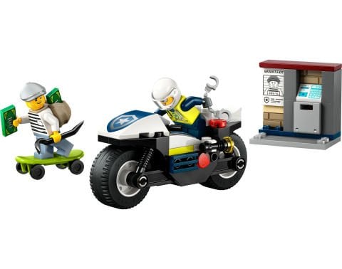 LEGO® City Polis Motosikleti Takibi, 4 Yaş ve Üzeri Çocuklar için Oyuncak Motosiklet Yapım Seti 60455