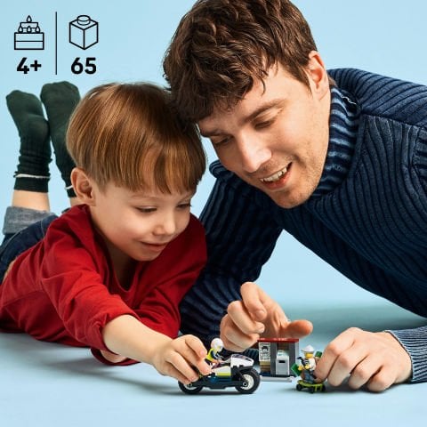 LEGO® City Polis Motosikleti Takibi, 4 Yaş ve Üzeri Çocuklar için Oyuncak Motosiklet Yapım Seti 60455