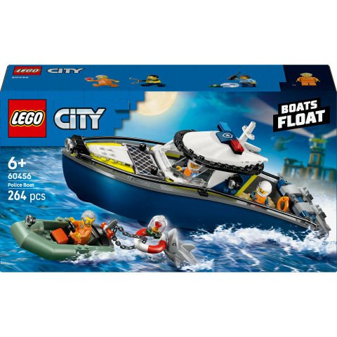 LEGO® City Polis Teknesi Takibi, Yüzer Sürat Tekneli ve Botlu 60456