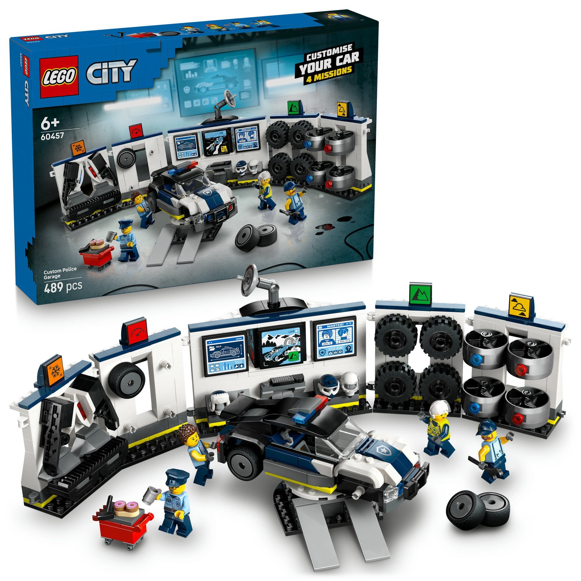 LEGO® City Özel Polis Arabası Garajı, Gerçek Hayat Kahramanları için Oyuncak Yapım Seti 60457