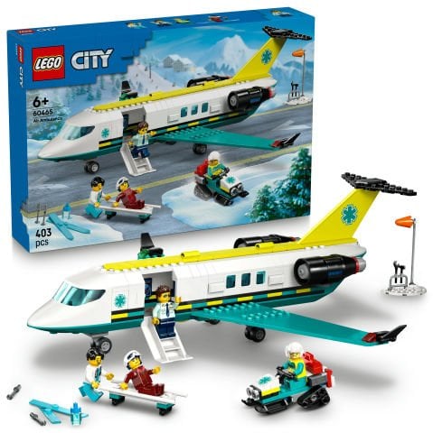 LEGO® City Acil Hava Ambulans Uçağı ve Oyuncak Uçak Yapım Seti 60465