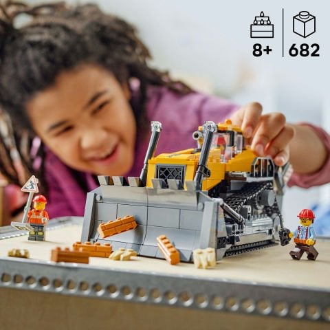 LEGO® City Sarı Buldozer İnşaat Sahası Temalı Yapım Oyuncağı Seti 60466