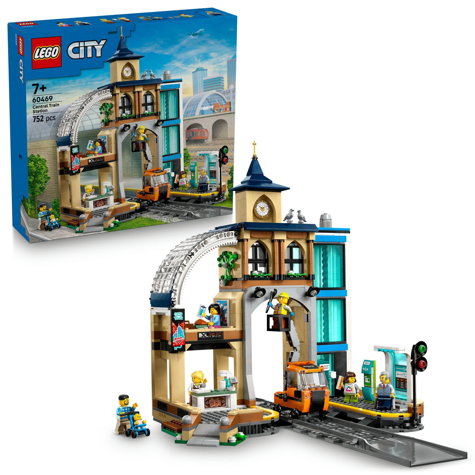 LEGO® City Merkez Tren İstasyonu, İnşaat Oyuncaklarını Seven Çocuklar için 60469