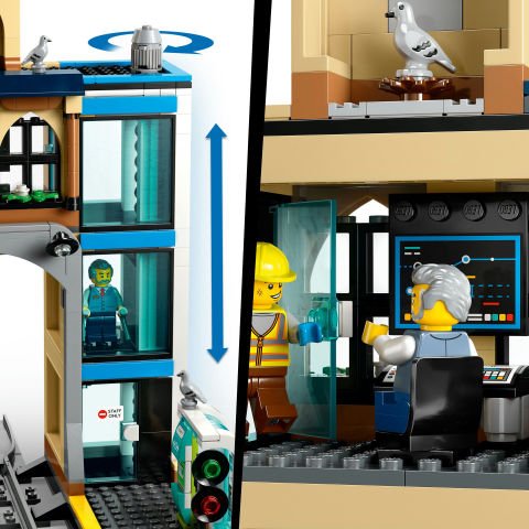 LEGO® City Merkez Tren İstasyonu, İnşaat Oyuncaklarını Seven Çocuklar için 60469