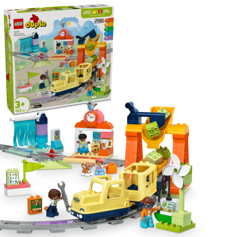 LEGO DUPLO® Town Büyük İnteraktif Mahalle Treni 10428 - 3 Yaş ve Üzeri Çocuklar için Eğitici Oyuncak Yapım Seti (103 Parça)