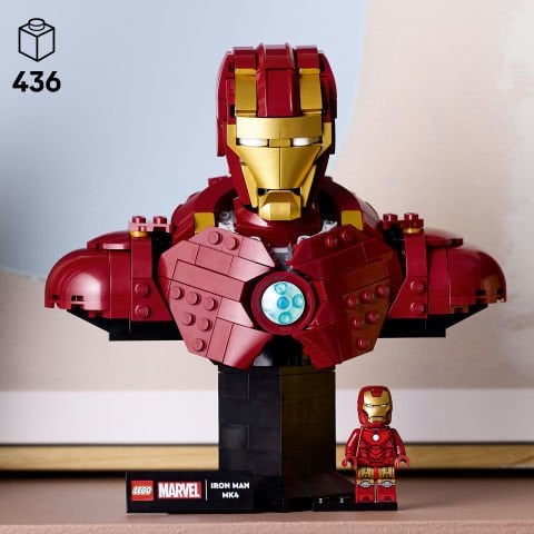 LEGO® ǀ Marvel Iron Man MK4 Büstü, Yetişkinler için Minifigürlü İnşa Edilebilen Model 76327