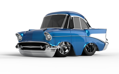 CarTuned S2 1957 Chevy Bel Air - Mavi Custom Araba