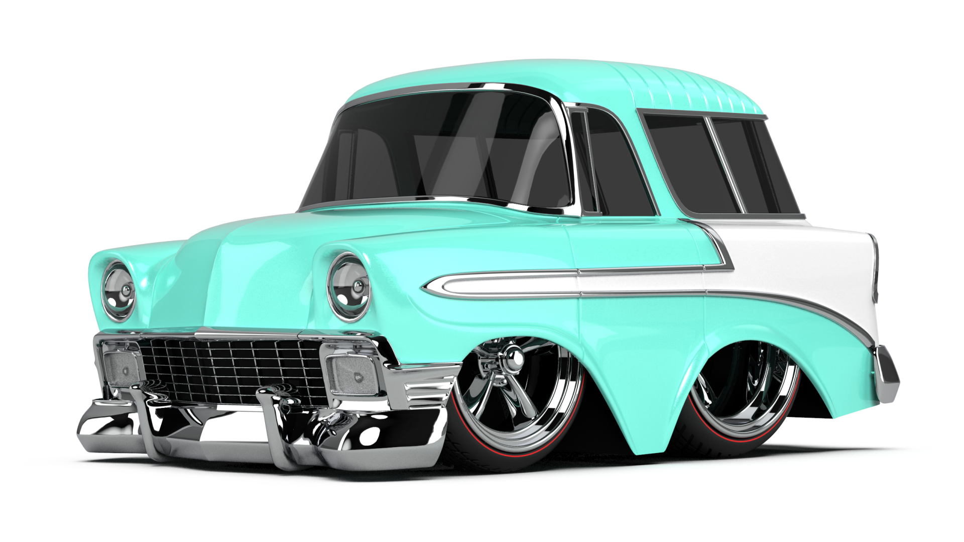 CarTuned S2 1956 Chevy Nomad - Mavi Custom Araba