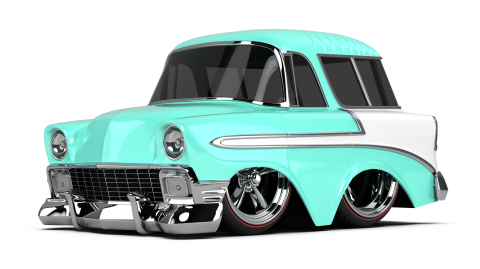CarTuned S2 1956 Chevy Nomad - Mavi Custom Araba